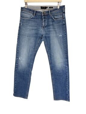 Massimo Dutti Light Blue Slim Straight Jeans Sz 32 Women